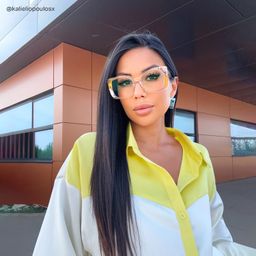 Flair Yellow Square Glasses9