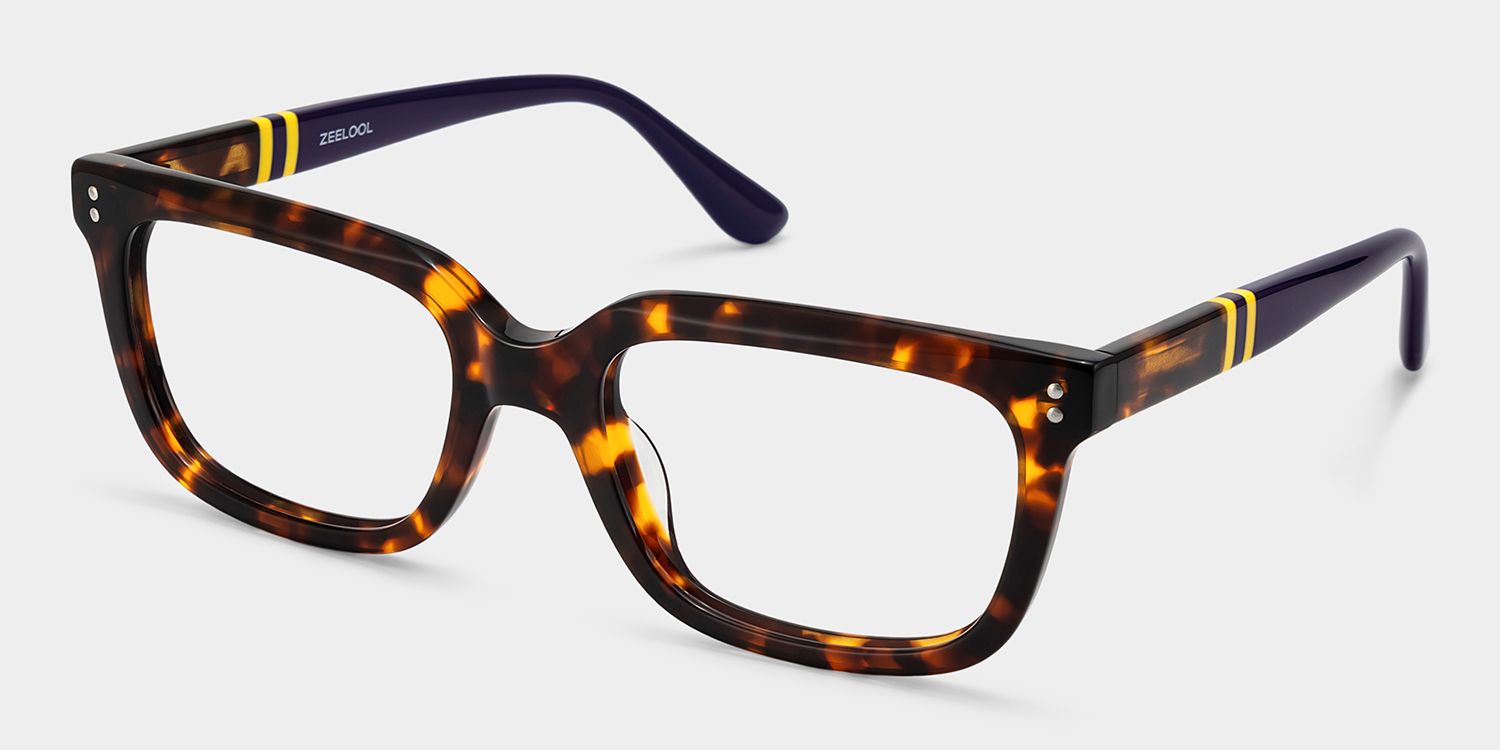 Fern Tortoise Rectangle Frame Glasses for Men | ZEELOOL3