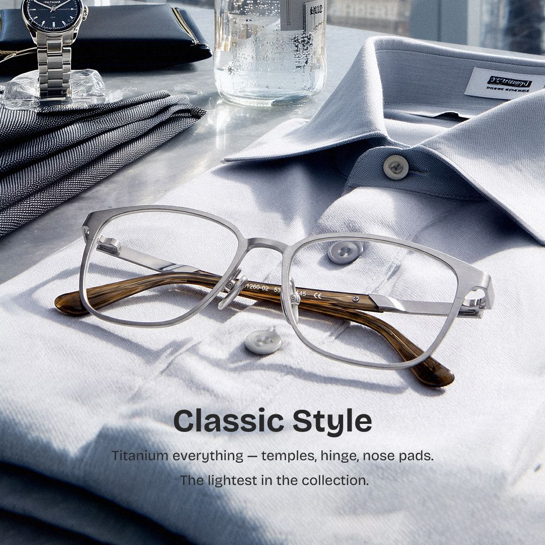 Aubrey Silver Rectangle Glasses for Men | ZEELOOL0