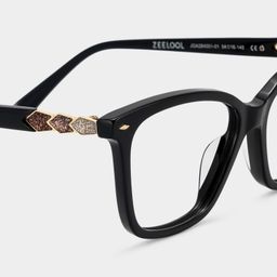 Theo Black Rectangle Glasses5