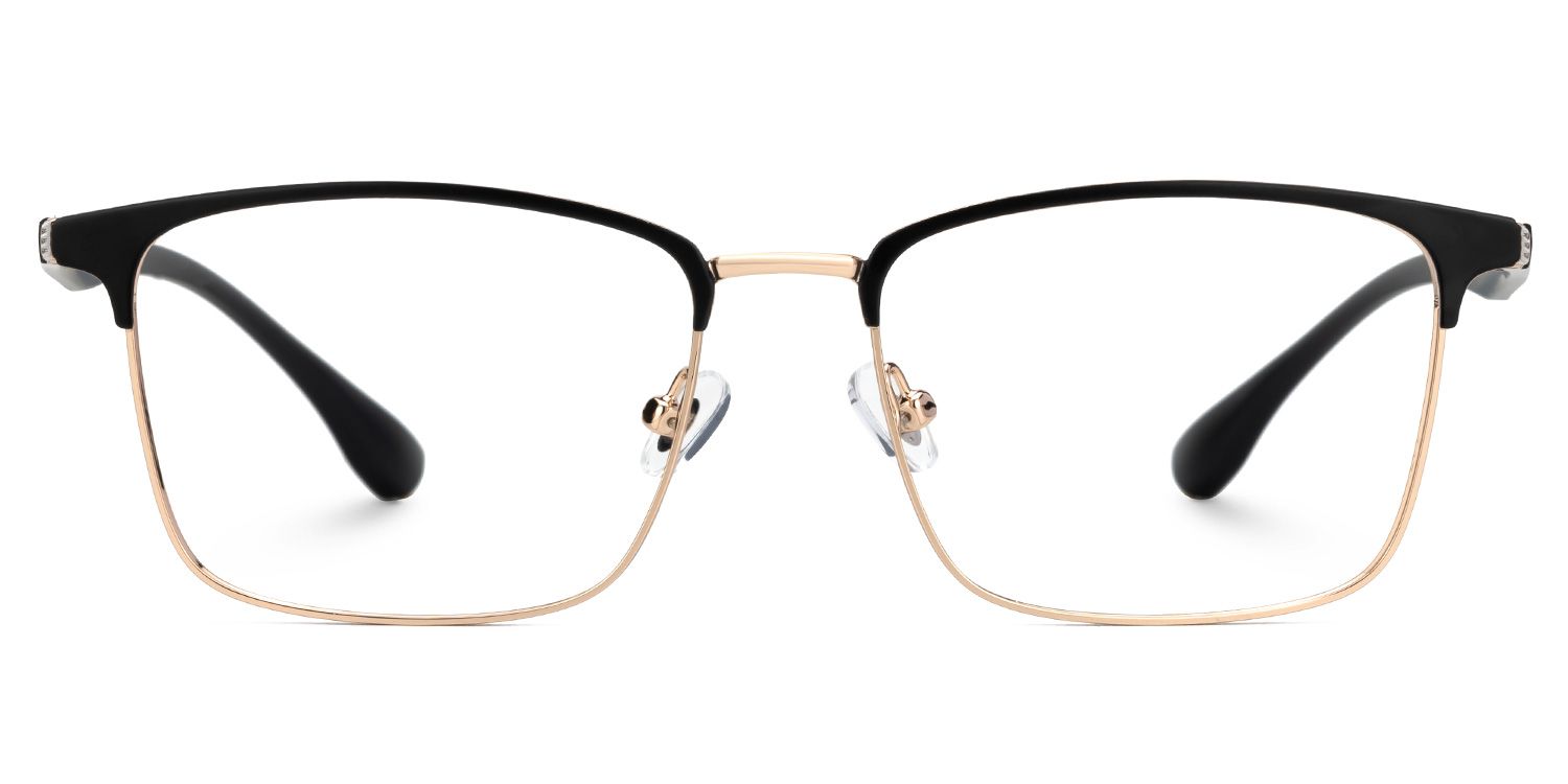 Eaddy Gold Eyeglasses with Rectangle Shape | Zeelool Optical0