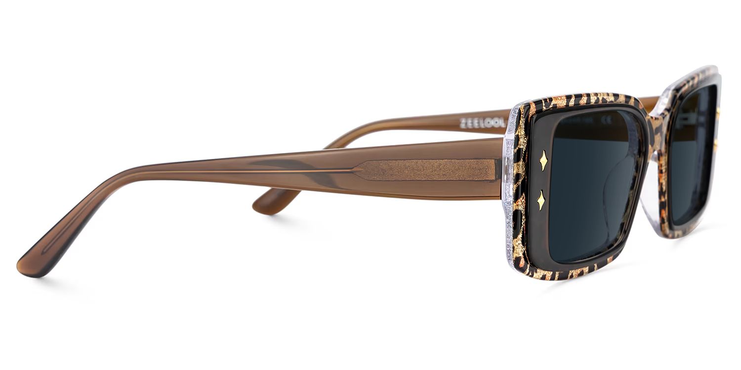 Gleam Rectangle Leopard Frame Sunglasses Online Sale | ZEELOOL3