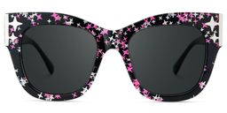 Minfia Black Pink Square Sunglasses1