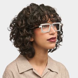 Zephyr White Rectangle Glasses1
