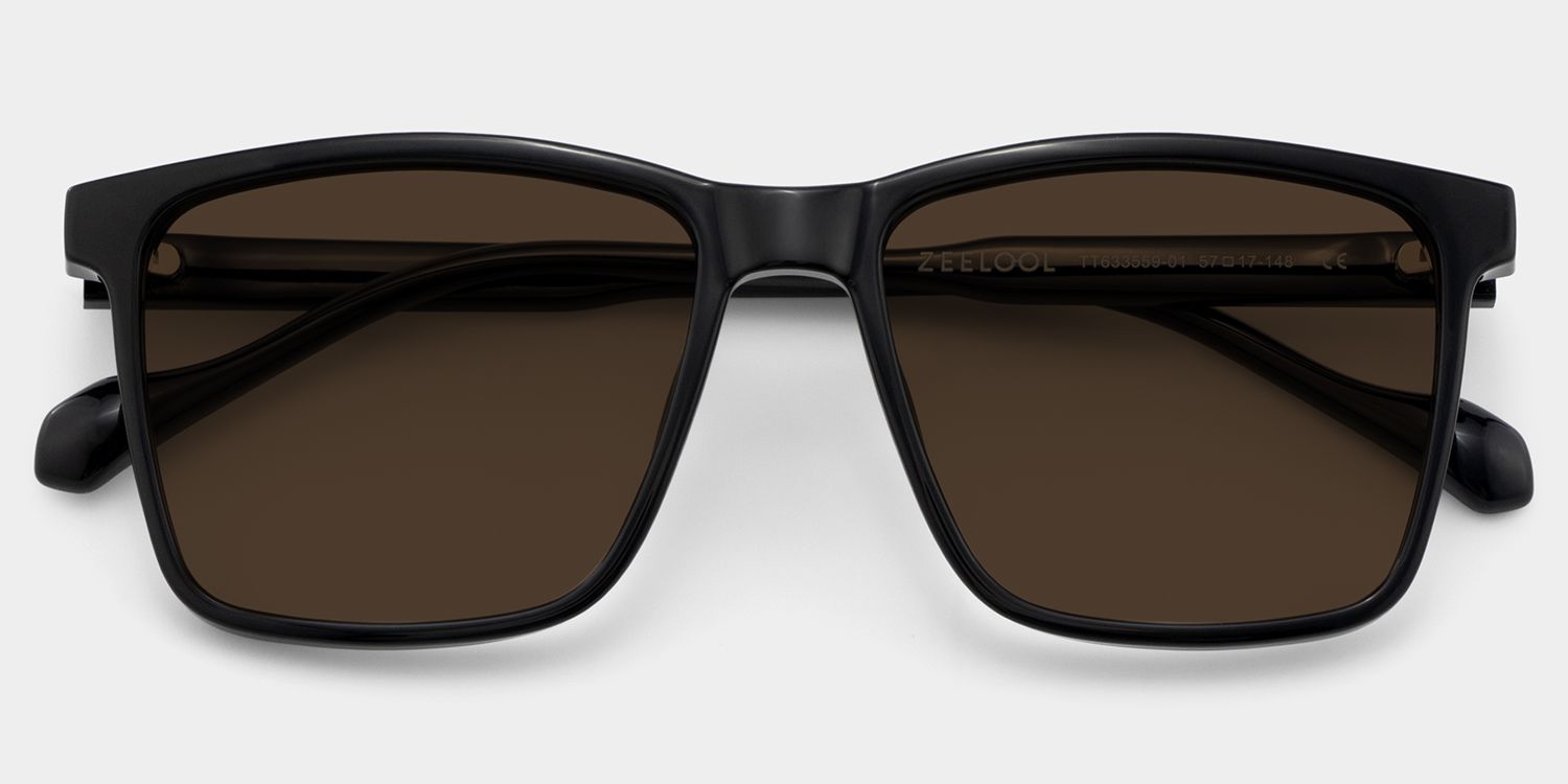 Burgos Black Square Polarized Sunglasses for Driving | ZEELOOL1