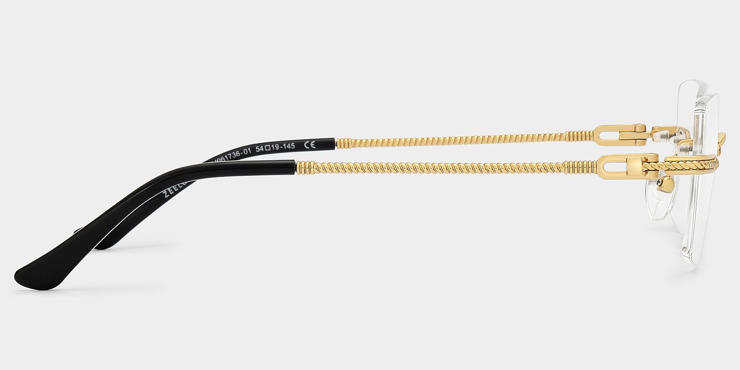 Gold Rimless Eyeglasses Frames With Adjustable Nose Pads | ZEELOOL3