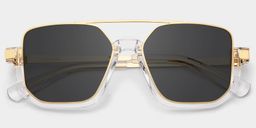 Oromiya Gold Clear Geometric Sunglasses1