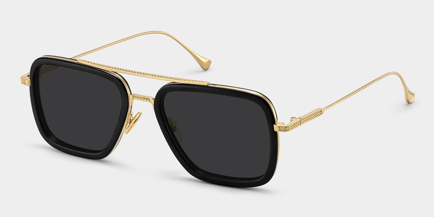 Gifford Mixed Black-Gold Aviator Frame Sunglasses | ZEELOOL2