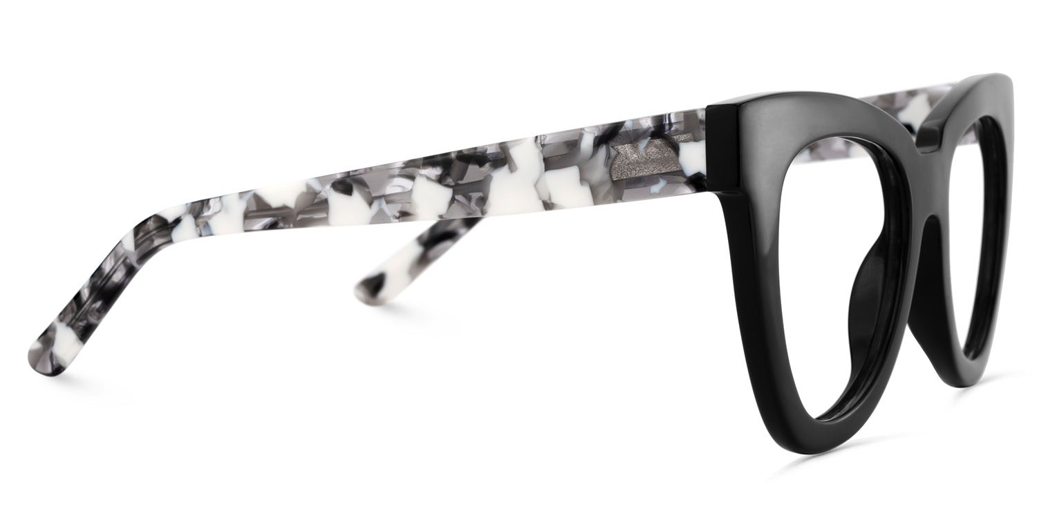 Yaser Cat-eye Black Eyeglasses and Acetate Frames4