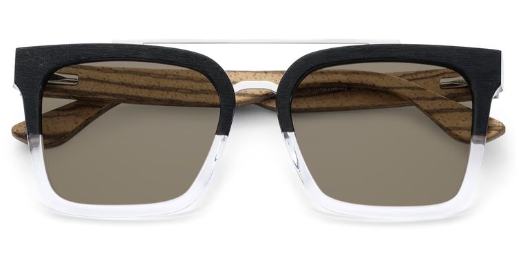 Pascal Black Clear Aviator Sunglasses