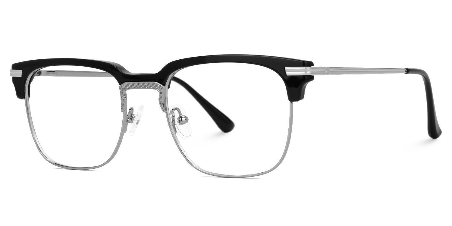 Boyde Black Eyeglasses with Browline Design3