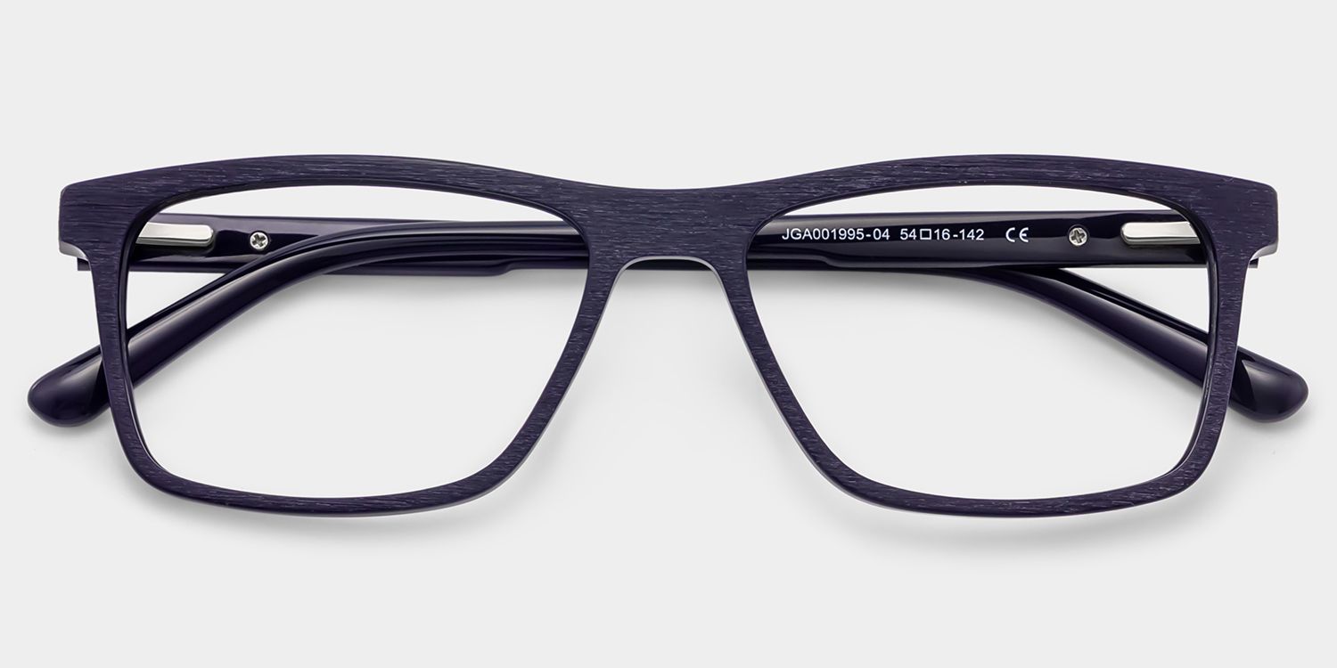 Daniel Dark Blue Rectangle Acetate Frame Glasses for Men | ZEELOOL2