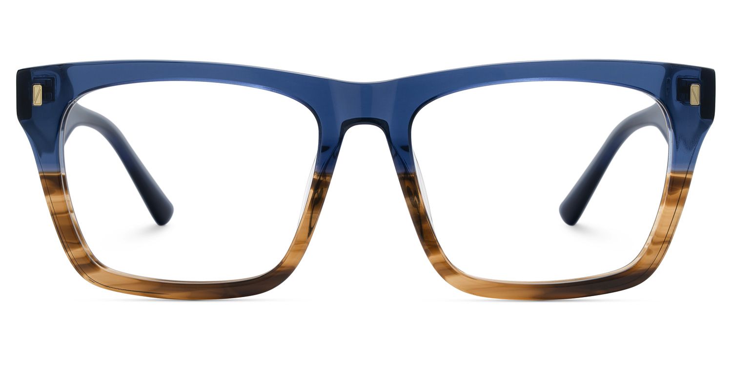 Rectangular Spectacle Frames with Brown Blue Color1