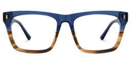 Brookins Blue Brown Rectangle Glasses1
