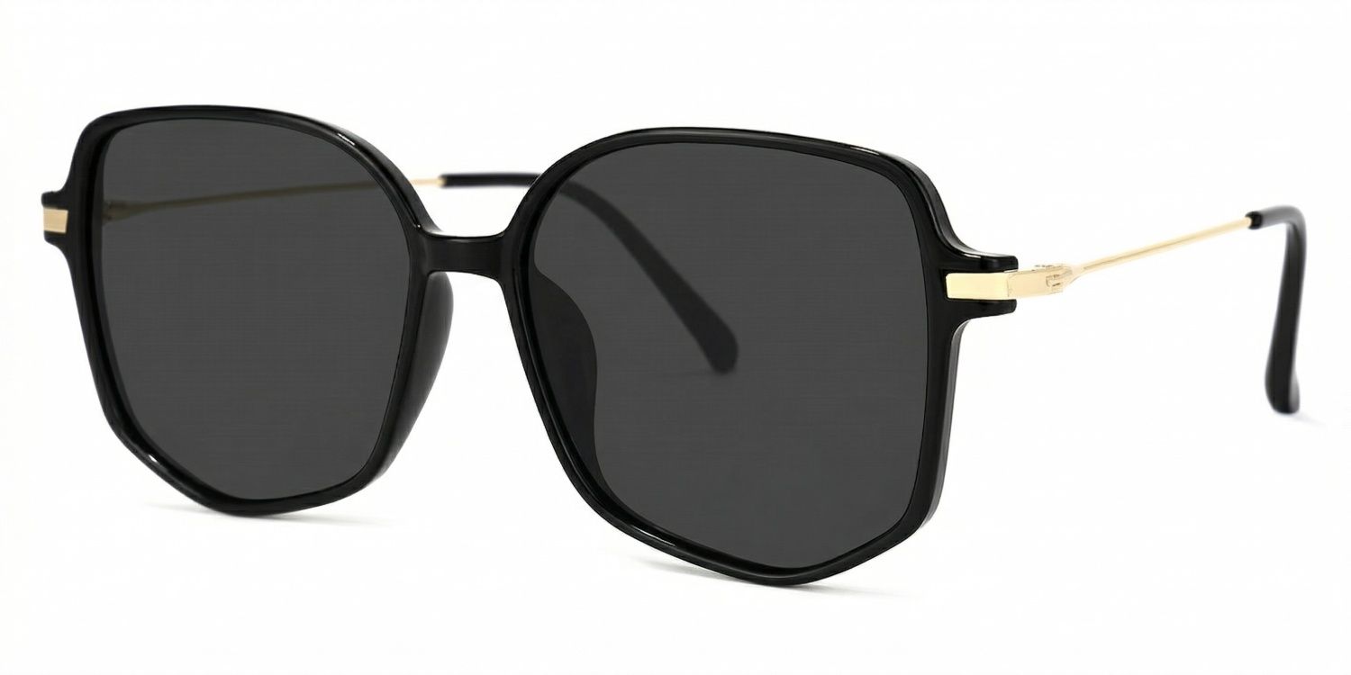 Payton Geometric Black Sunglasses for Women & Men | ZEELOOL1