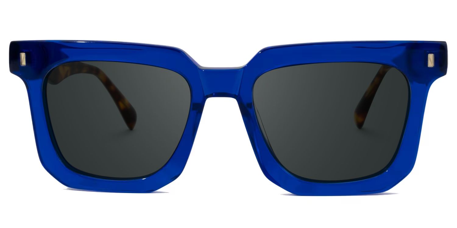 Coville Rectangle Blue Prescription Sunglasses | ZEELOOL0