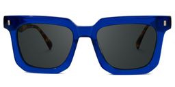 Coville Blue Rectangle Sunglasses0