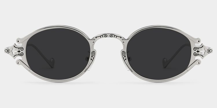 Serena Silver Oval Sunglasses