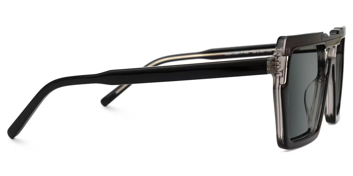 Ferguson Black Geometric Polarized Sunglasses for Driving | ZEELOOL2