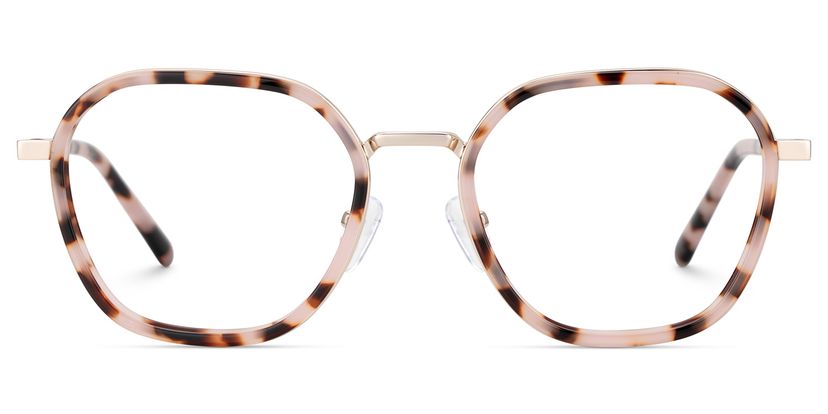Mitchell Pink Tortoise Geometric Glasses