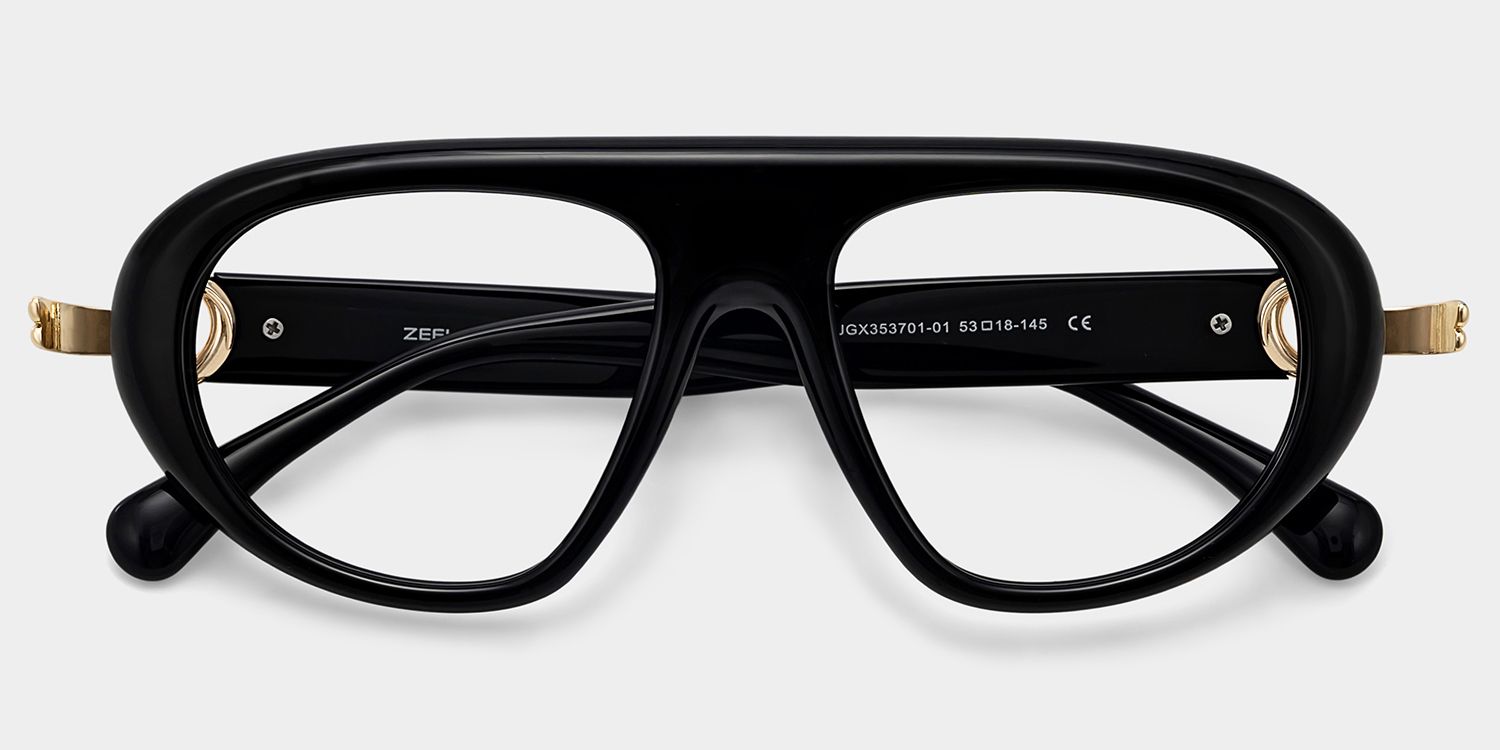 Buy Aveline Black Aviator Thin Frame Glasses Online | ZEELOOL2