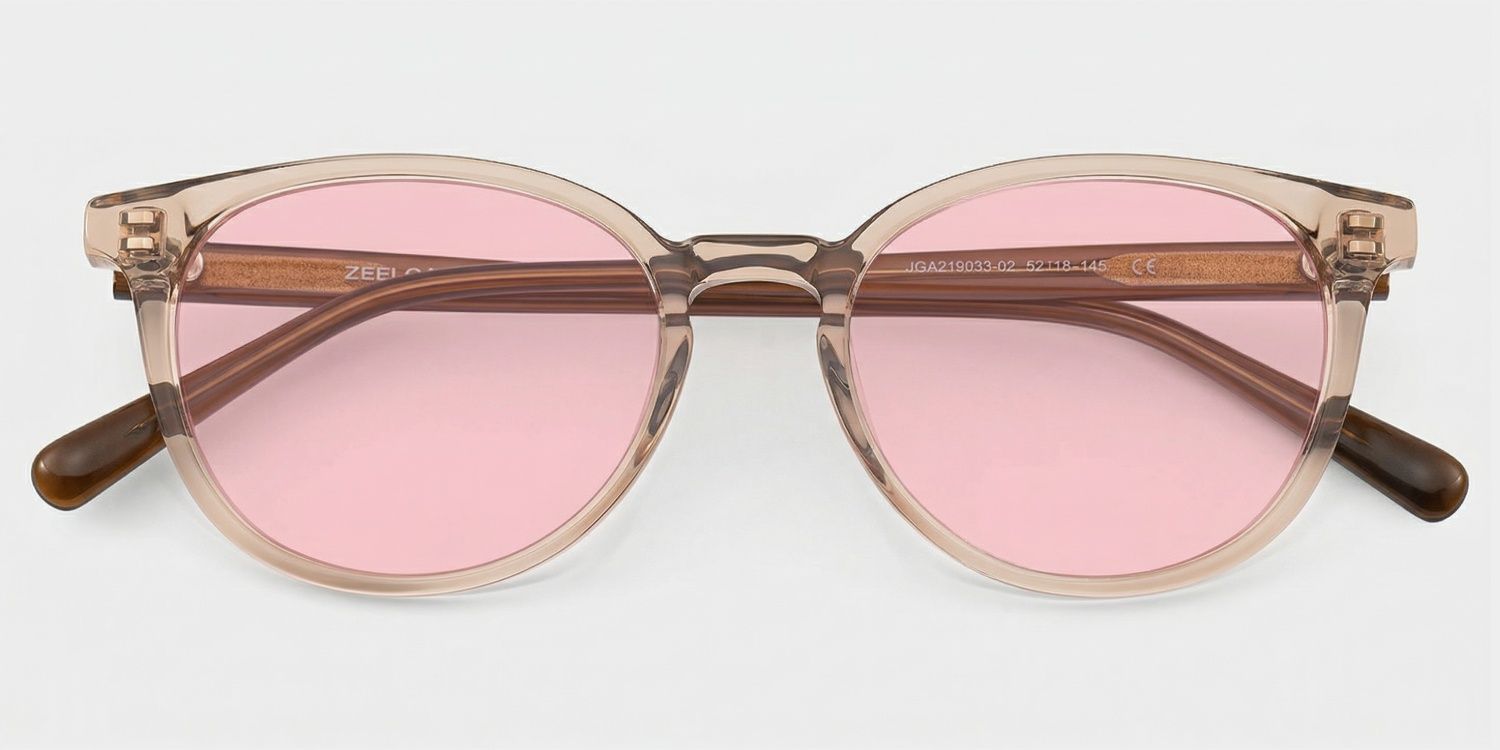 Allison Round Style Clear Brown Frame Sunglasses | ZEELOOL1
