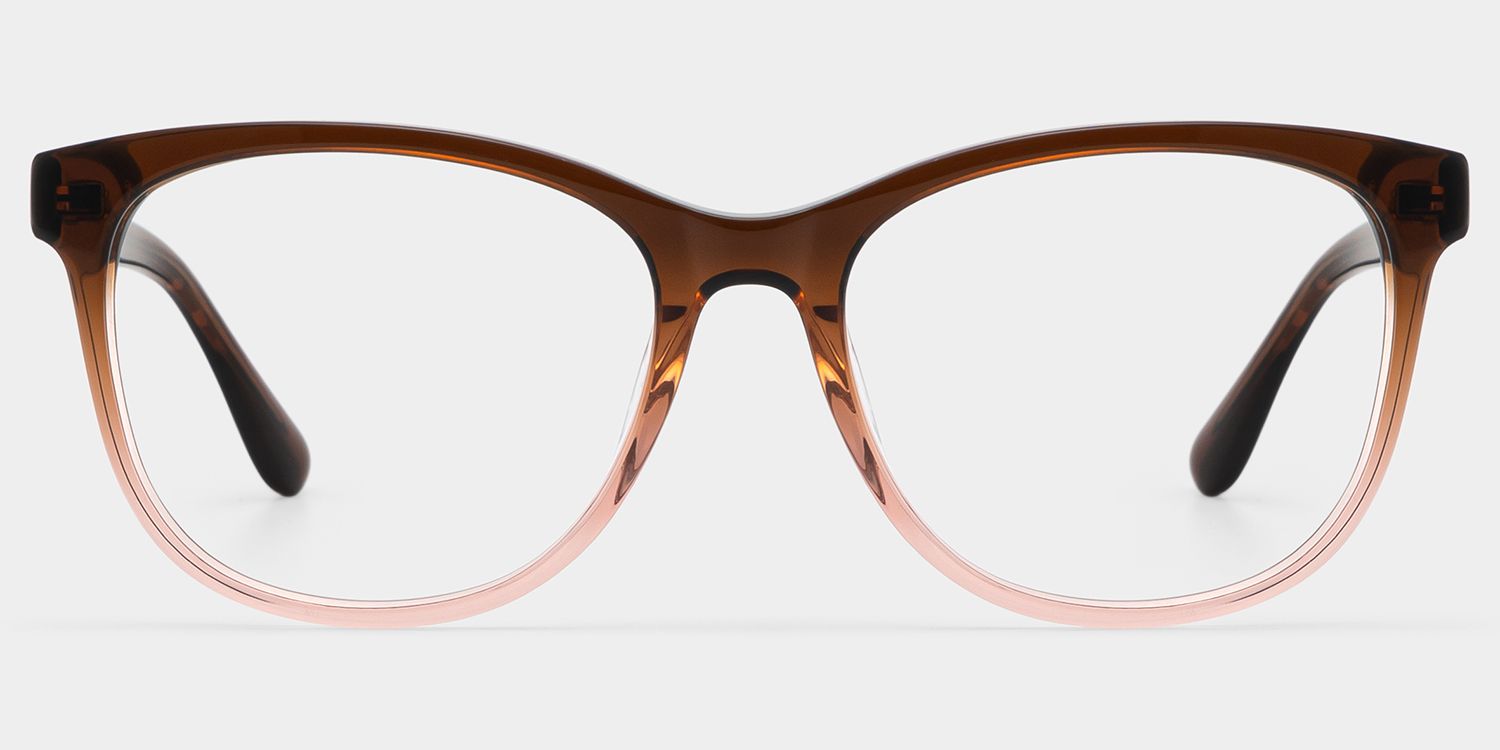 Julia Brown Gradient Rectangle Two-tone Frame Glsses | ZEELOOL1
