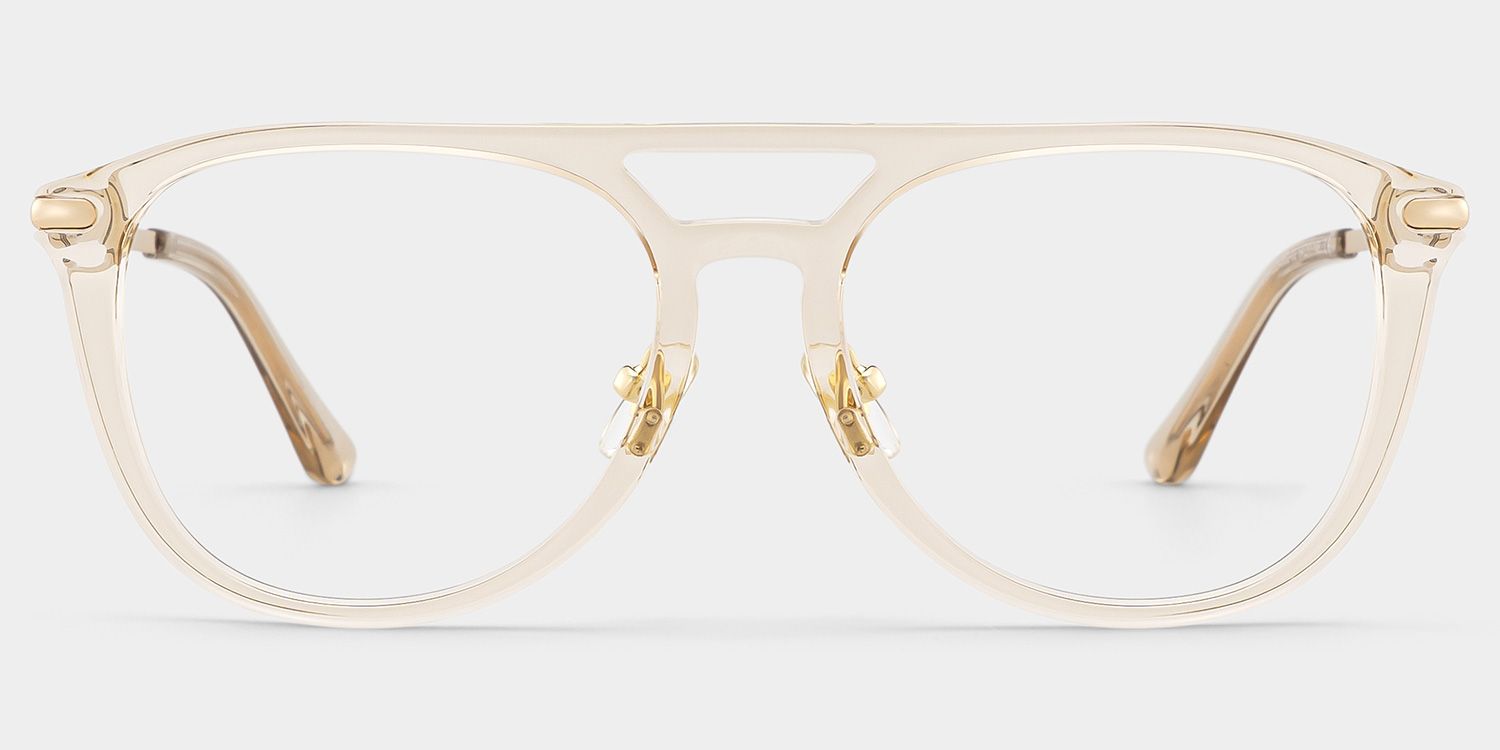 Isabelle Beige Aviator Glasses Frame | Soft Athleisure1