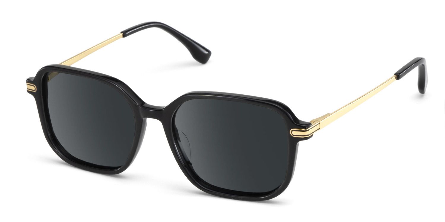 Jetson Rectangle Black Prescription Sunglasses | ZEELOOL2