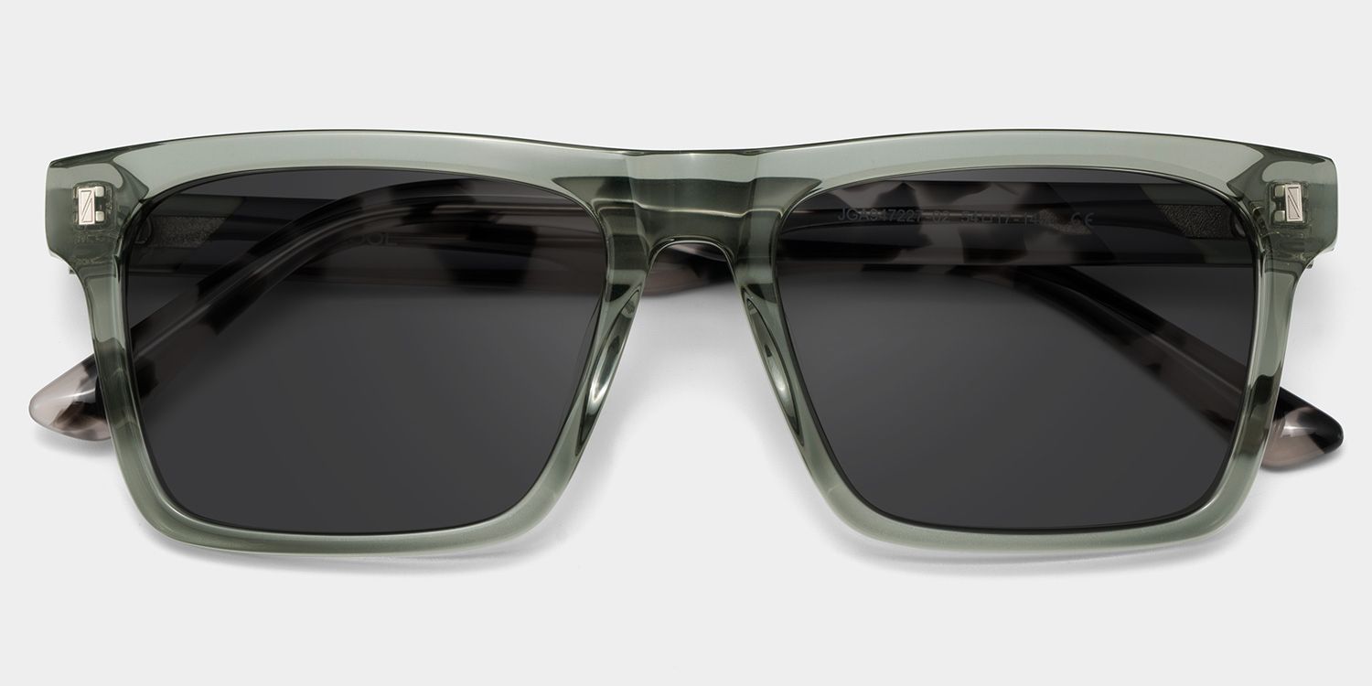 Henry Rectangle Gray Green Frame Sunglasses Online Sale | ZEELOOL1