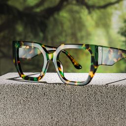 Viva Green Tortoise Square Glasses0