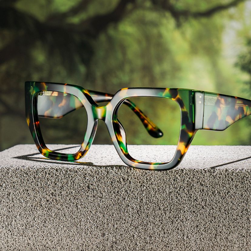Viva Green Tortoise Square Glasses