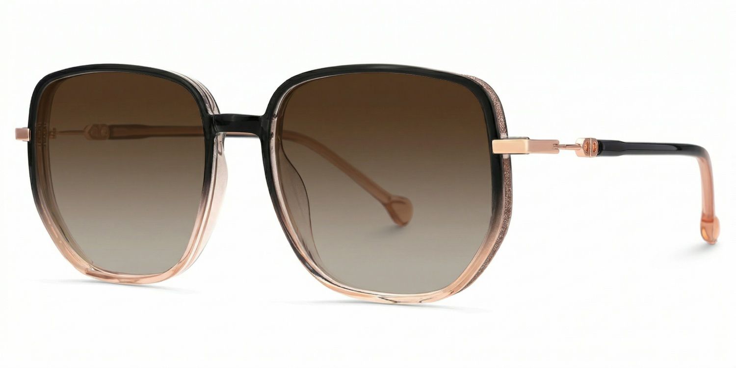 Joana Geometric Black Beige Frame Sunglasses Online Sale | ZEELOOL2