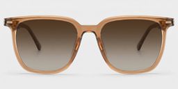 Eliza Light Brown Square Sunglasses0