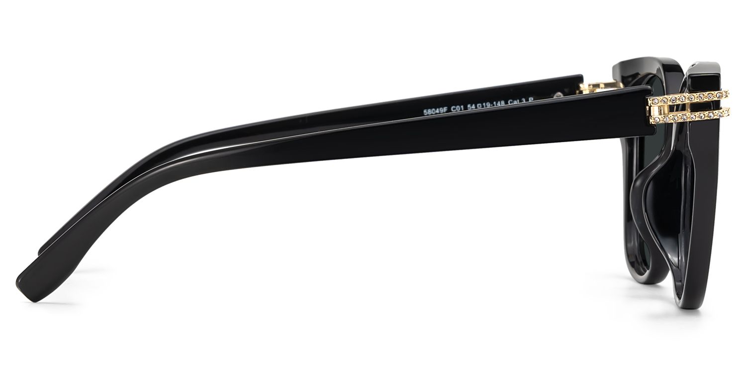Catalina Black Square Polarized Sunglasses for Driving | ZEELOOL3