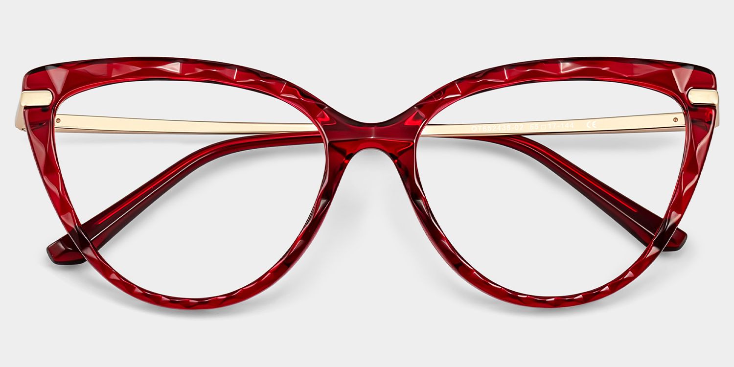 Lucas Cateye Red Eyeglasses with TR90 Frame1