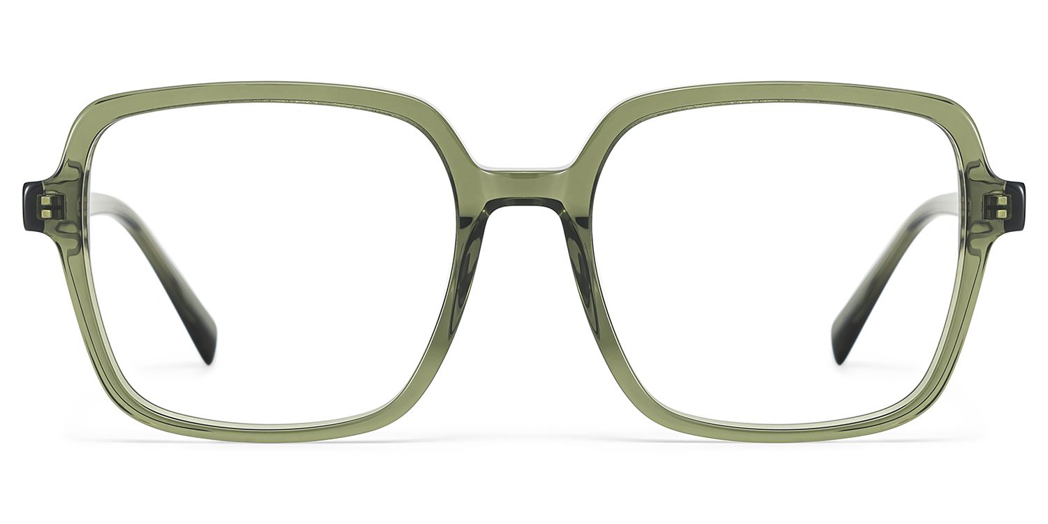 Square Green Eyeglasses- Ember Acetate Frame Glasses1