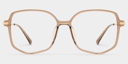 Payton Beige Geometric Glasses0