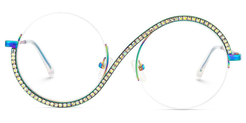 Jaila Iridescent Round Glasses