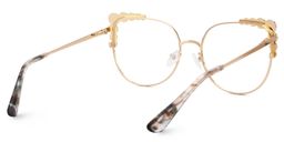 Wallice Gold Cat eye Glasses3