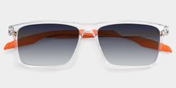 Active Clear Orange Rectangle Sunglasses1