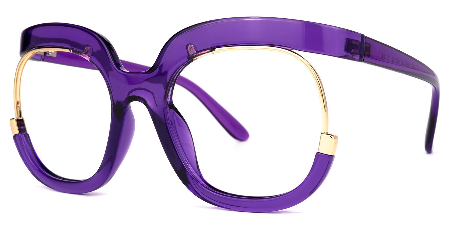 Darice Round Purple Glasses | Zeelool Glasses1