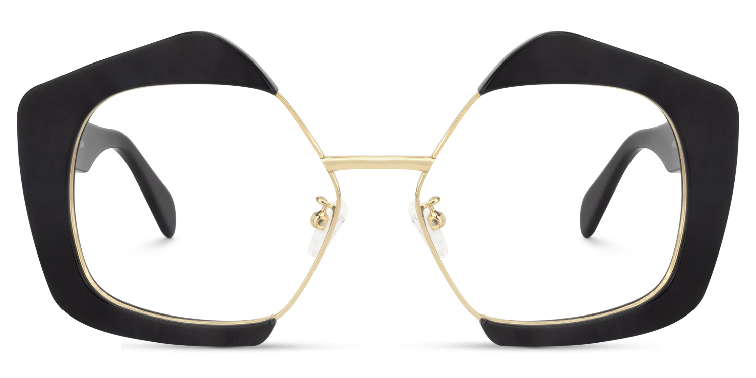 Geometric Black Glasses | Zeelool Eyeglass Frames0
