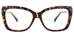 Edna Yellow-Tortoise Rectangle Glasses0