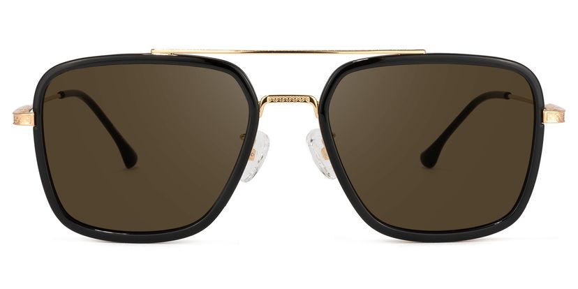 Nayeli Aviator Black-Gold Sunglasses