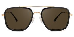 Nayeli Aviator Black-Gold Sunglasses0