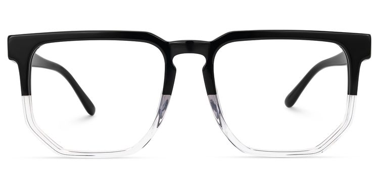 Matherne Black-Clear Square Glasses
