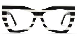 Bernita Black-White Geometric Glasses1