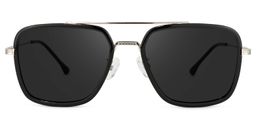 Nayeli Black-Silver Aviator Sunglasses0