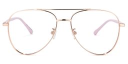Paige Rose-Gold Aviator Glasses0